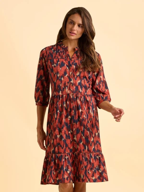 Image of Brakeburn Womens Aurora Dress in Red Size: 12 Red Female 12