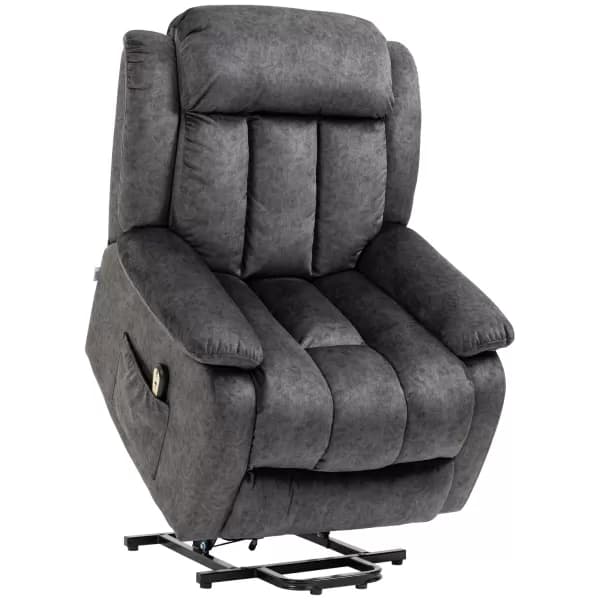 Image of HOMCOM Riser and Recliner Chair, Microfibe Upholstered Recliner Chair for Elderly with Remote Control, Footrest, Padded Seat and Backrest