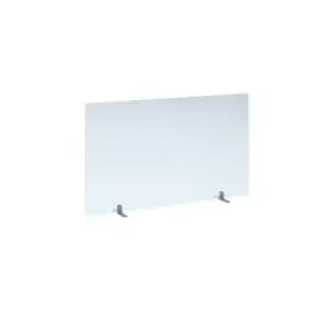 Image of Free standing acrylic 700mm high screen with silver metal feet 1200mm wide