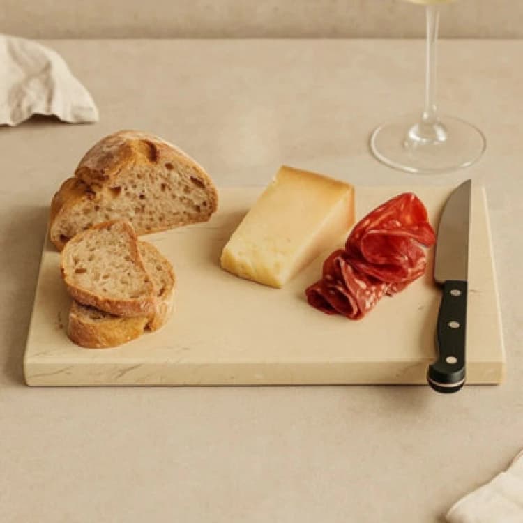 Image of Premier Housewares Marble Chopping Board Cream
