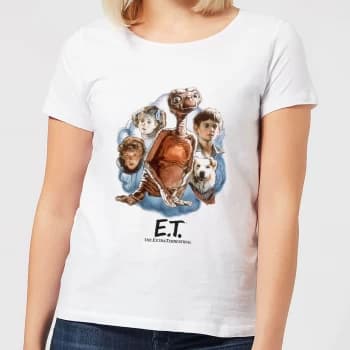 Image of ET Painted Portrait Womens T-Shirt - White - L