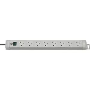 Image of Premium-Line extension lead 8-way 3m H05VV-F 3G1,25 lightgrey with plug *GB*