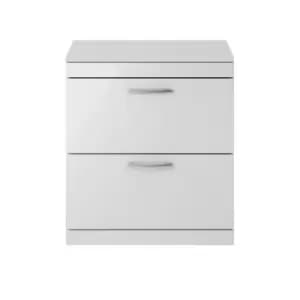 Image of Nuie Athena 800 Floor Standing 2-drawer Vanity & Worktop - Gloss Grey Mist