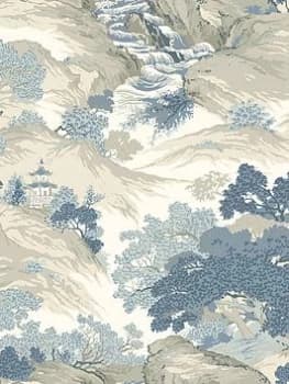 Image of Fine Decor Oriental Landscape - China Blue