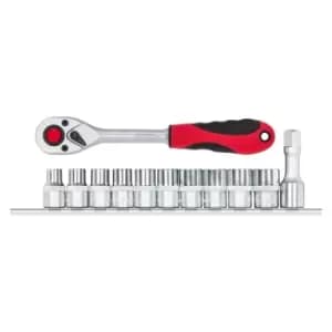 Image of Gedore Sockets +Ratchet 1/2 hex. +rail 12pcs
