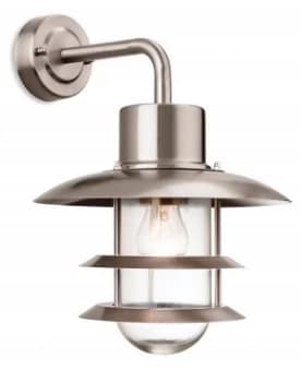 Image of 1 Light Outdoor Wall Light Stainless Steel IP44, E27