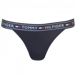 Image of Tommy Bodywear Tommy Logo Stripe Bikini Briefs - Navy