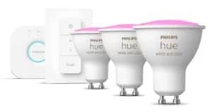 Image of Philips Hue Starter Kit With Coloured GU10 Smart Bulbs