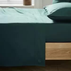 Image of Ted Baker 250 Thread Count Plain Dye Super Kingsize Flat Sheet, Forest