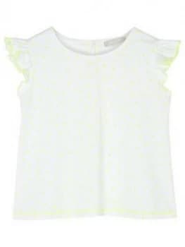 Image of Mintie by Mint Velvet Girls Neon Spot Print T-Shirt - Ivory, Size Age: 5-6 Years, Women
