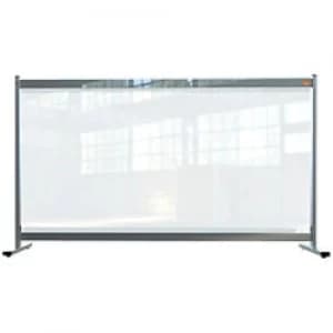 Image of Nobo Premium Plus Protection Desk Sneeze Guard PVC 500 Micron Transparent 860 x 1470 x 410 mm