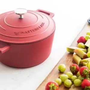 Image of MasterClass Cast Aluminium 20cm Casserole Dish, 2.5L Red