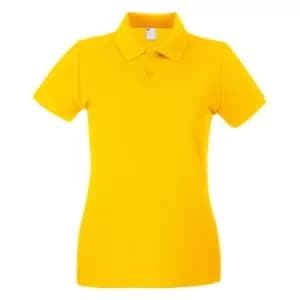 Image of Womens/Ladies Fitted Short Sleeve Casual Polo Shirt (X Small) (Gold)