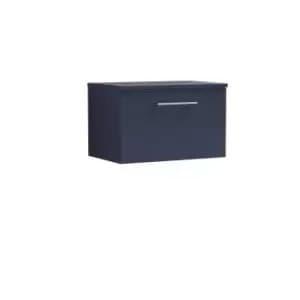 Image of Nuie Arno 600mm Wall Hung 1 Drawer Vanity & Worktop Electric Blue