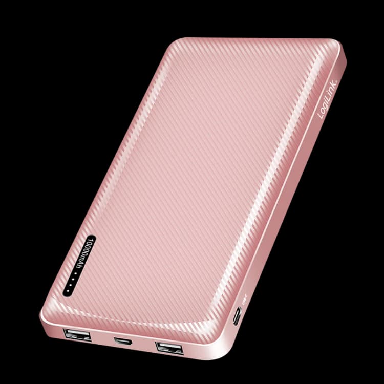 Image of LogiLink Mobile Power Bank. LiPo. 10.000 mAh. USB-C in/out. rose