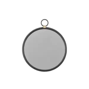 Image of Orient Gold Effect Round Mirror 40 x 45cm Black
