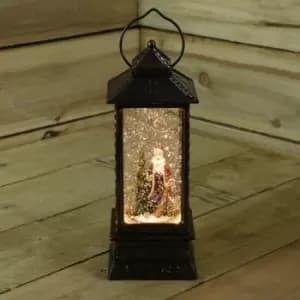 Image of Christmas 27cm Water Lantern Spinner with Santa Scene Battery Powered LED