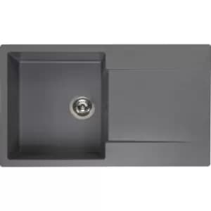 Image of Reginox Amsterdam Reversible Composite Kitchen Sink & Drainer Single Bowl in Grey Granite Composite