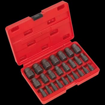 Image of Sealey 25 Piece Multi Spline Screw Extractor Set