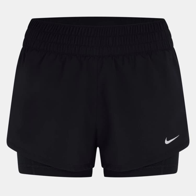 Image of Nike One Womens Dri-FIT Mid-Rise 3 2-in-1 Shorts Black female 8 (XS)