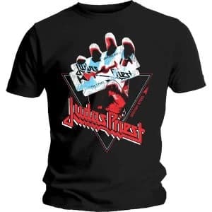 Image of Judas Priest - British Steel Hand Triangle Unisex Large T-Shirt - Black