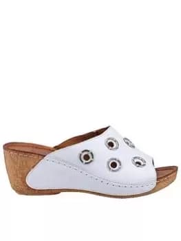 Image of Riva Riva Santa Fe Wedge Sandals, White, Size 5, Women
