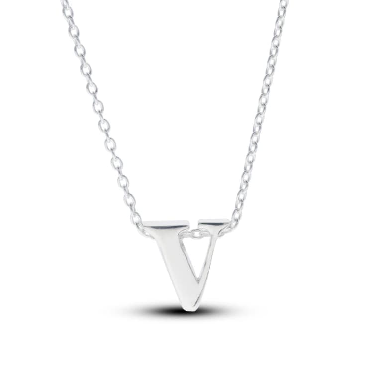 Image of Be You Sterling Silver lowercase Initial Necklace Silver female V