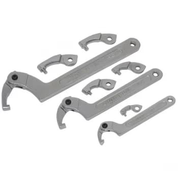 Image of Sealey SMC2 Adjustable C Spanner - Hook & Pin Wrench Set 11pc