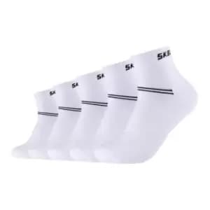 Image of Skechers Mesh Organic Qquarter Socks 5Pk 00 - White