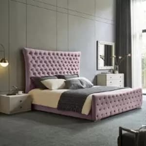 Image of Plexa Bed Double Plush Velvet Pink