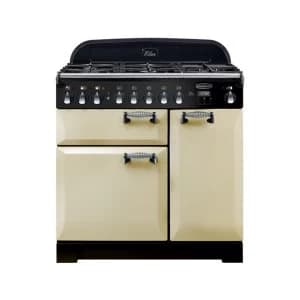 Image of Rangemaster ELA90DFFCR Elan Deluxe 90 Dual Fuel Range Cooker CreamChrome