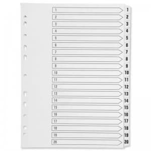 Image of Q-Connect Multi-Punched 1-20 Reinforced White Board A4