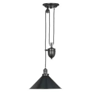 Image of 1 Bulb Ceiling Pendant Light Fitting Old Bronze LED E27 100W Bulb