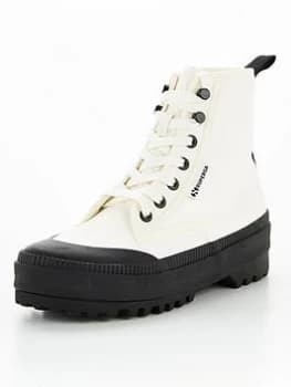 Image of SUPERGA 2348 Alpina Nylon Trek Water Resistant High Top Plimsoll - White, Size 4, Women