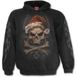 Image of Rock Santa Mens Large Hoodie - Black