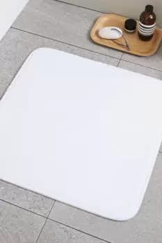 Image of Anti-Bacterial Memory Foam Shower Mat - White - Polyester