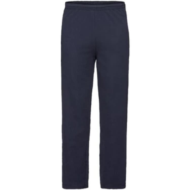Image of Fruit Of The Loom Fruit of the Loom Men Lightweight Open Hem Jogging Bottoms in Mid Navy Size: large Mid Navy L Male 5063652801697