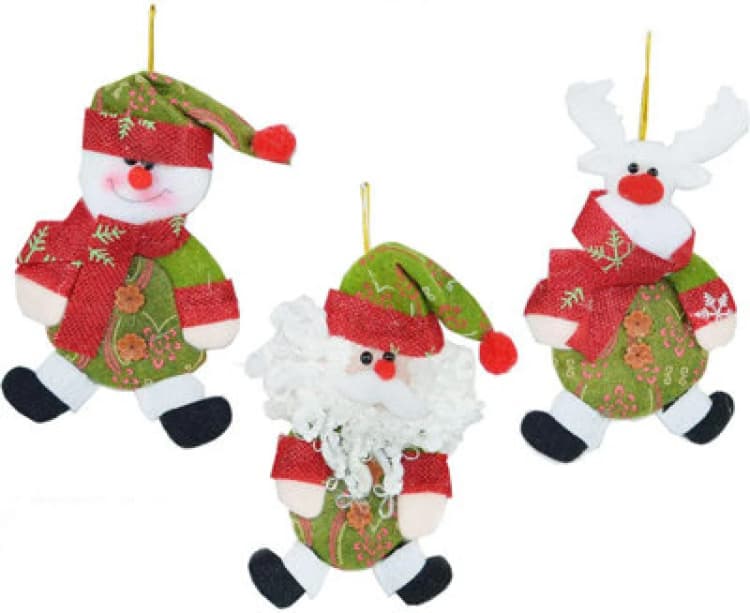 Image of Shatchi 3 Handmade Novelty Christmas Tree Hanging Xmas Home Decor Stocking Fillers Multi