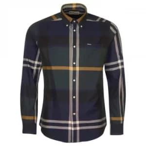 Image of Barbour Mens Dunoon Tailored Shirt Seaweed Tartan Large