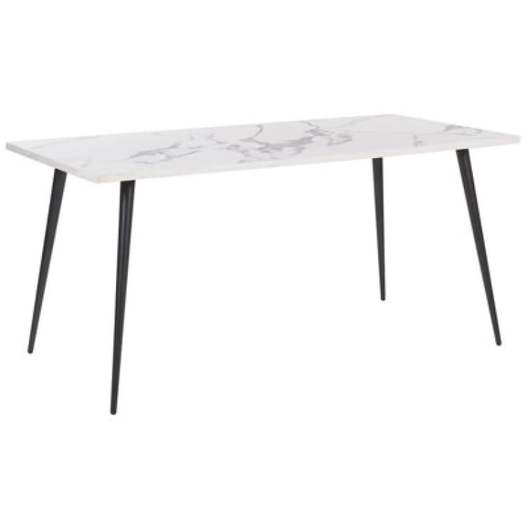Image of Beliani Dining Table Santiago White Marble 160 Cm 80 Cm