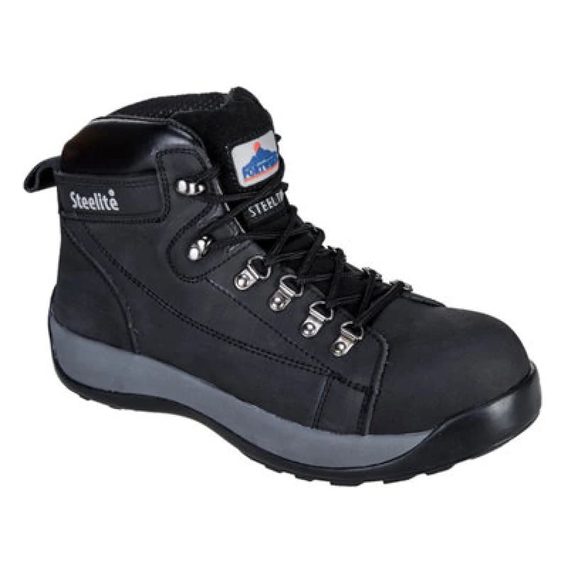 Image of Portwest Steelite SB HRO Mid Cut Nubuck Safety Boots FW31BKR44 Colour: Black