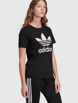 Image of adidas Originals Trefoil Tee - Black, Size 12, Women