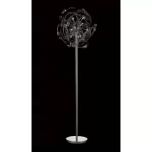 Image of Messe Floor Lamp 12 Bulbs polished chrome / crystal
