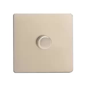 Image of Varilight Screwless LED V-Pro Urban 1 Gang Rotary Dimmer Switch Satin