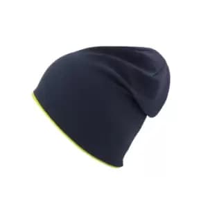 Image of Atlantis Extreme Reversible Jersey Slouch Beanie (One Size) (Navy/Safety Yellow)