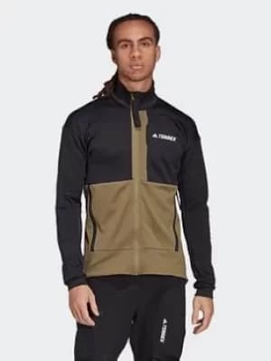 Image of adidas Terrex Tech Fleece Hiking Jacket, Purple Size M Men