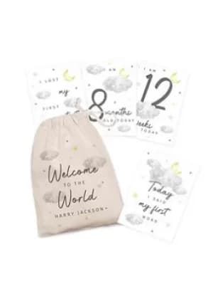 Image of Signature Gifts Cloud A5 Milestone Cards In Personalised Keepsake Bag