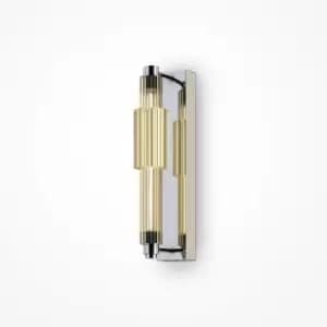 Image of Maytoni Verticale Modern Integrated LED Wall Lamp Chrome, Cognac Shade, 3000K