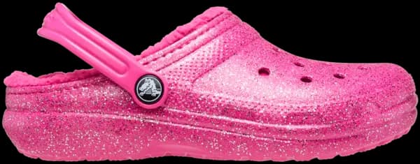 Image of Crocs Kids Classic Lined Glitter Clogs Fuchsia Fun / Multi J4