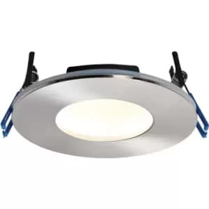 Image of Satin Nickel Recessed Bathroom Downlight - 9W Warm White LED Slim Ceiling Light